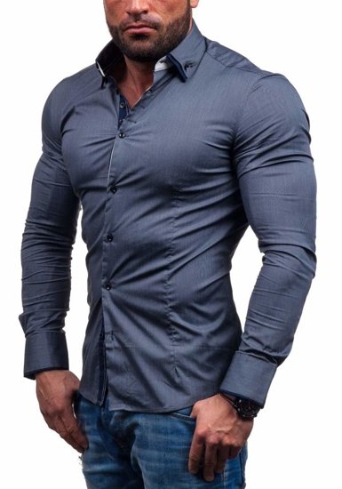 Graphite Men's Elegant Long Sleeve Shirt Bolf 7188