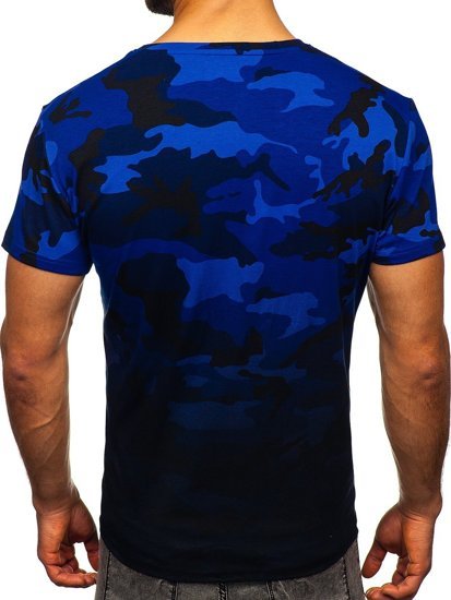 Men's Camo T-shirt Navy Blue Bolf S808