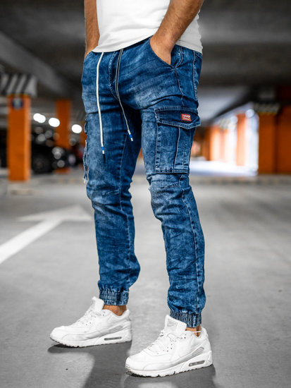 Men's Cargo Jeans Navy Blue Bolf TF131