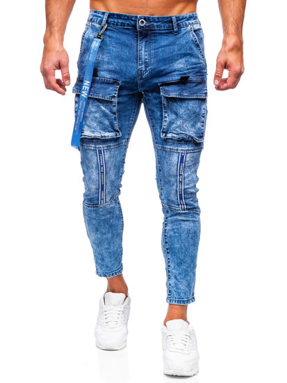 Men's Cargo Jeans Navy Blue Bolf TF145