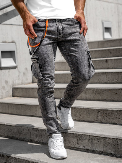 Men's Cargo Jeans Skinny Fit Grey Bolf R61064S0