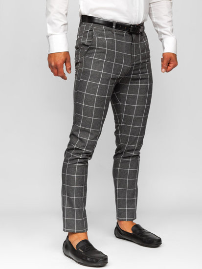 Men's Checkered Chino Pants Graphite Bolf 0052