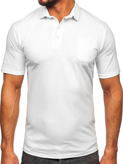 Men's Cotton Polo Shirt White Bolf 143006