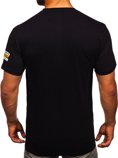 Men's Cotton Printed T-shirt Black Bolf 14514