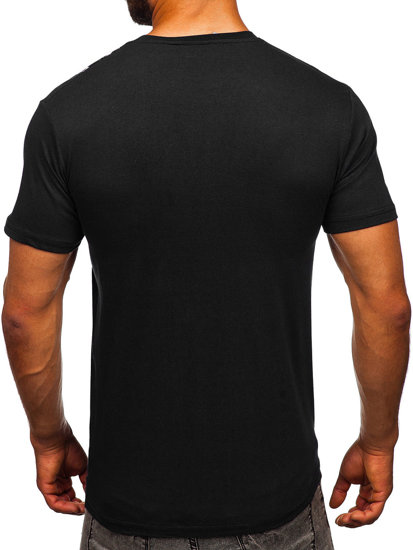 Men's Cotton Printed T-shirt Black Bolf 14701