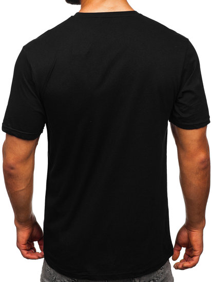 Men's Cotton Printed T-shirt Black Bolf 14738
