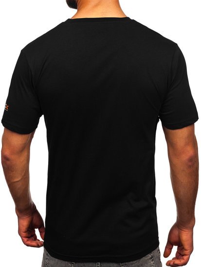 Men's Cotton Printed T-shirt Black Bolf 14739