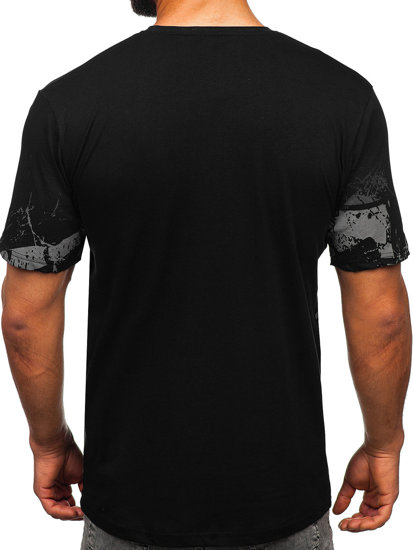 Men's Cotton Printed T-shirt Black Bolf 14766