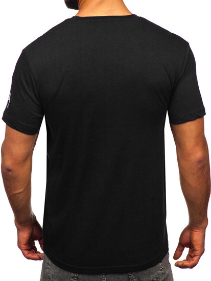 Men's Cotton Printed T-shirt Black Bolf 14784