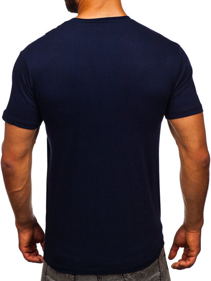 Men's Cotton Printed T-shirt Navy Blue Bolf 14701