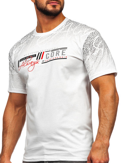Men's Cotton Printed T-shirt White Bolf 14710