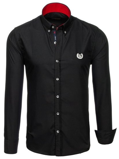 Men's Elegant Long Sleeve Shirt Black Bolf 2772