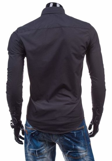 Men's Elegant Long Sleeve Shirt Black Bolf 5820