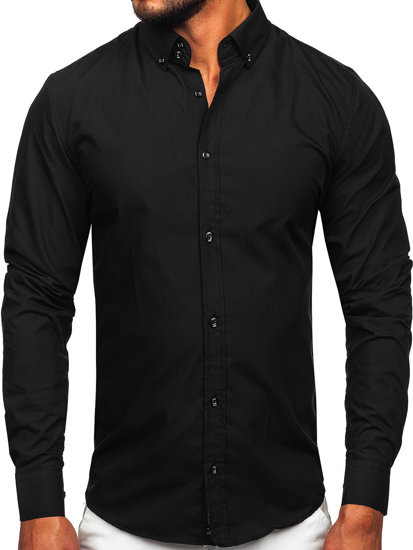Men’s Elegant Long Sleeve Shirt Black Bolf 5821-1