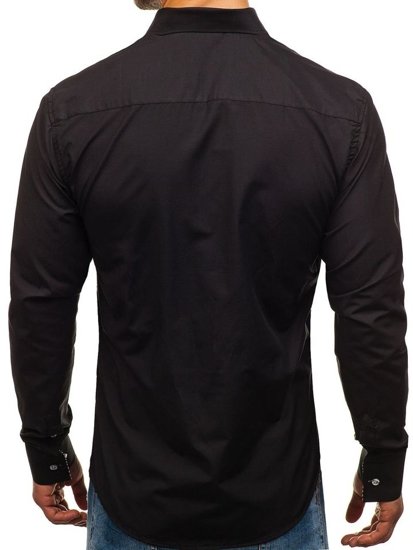 Men's Elegant Long Sleeve Shirt Black Bolf 6943