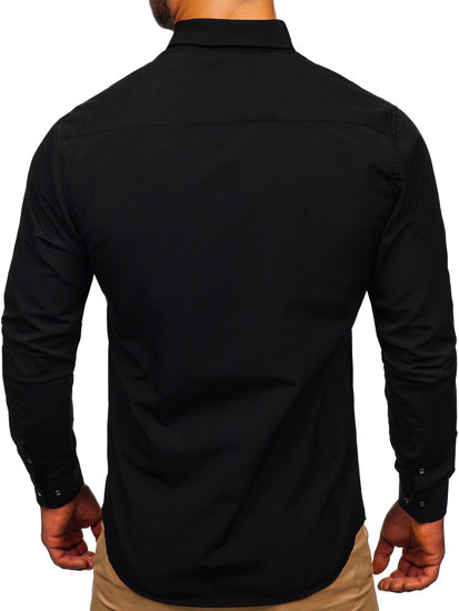 Men's Elegant Long Sleeve Shirt Black Bolf 7724-1