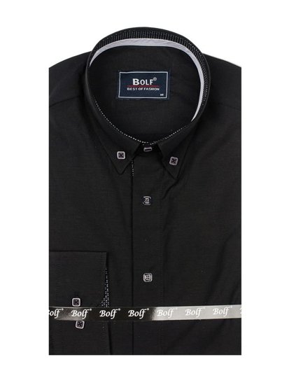 Men's Elegant Long Sleeve Shirt Black Bolf 7727