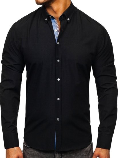 Men's Elegant Long Sleeve Shirt Black Bolf 8838-1