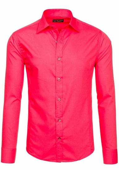 Men's Elegant Long Sleeve Shirt Coral Bolf 1703