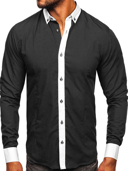 Men's Elegant Long Sleeve Shirt Graphite Bolf 21750