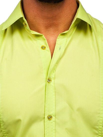 Men's Elegant Long Sleeve Shirt Green Bolf 6944