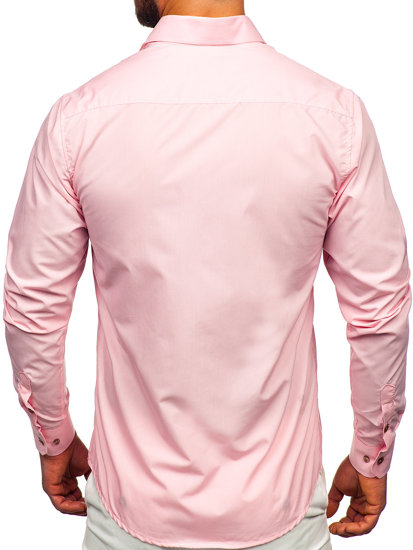 Men's Elegant Long Sleeve Shirt Pink Bolf 6944