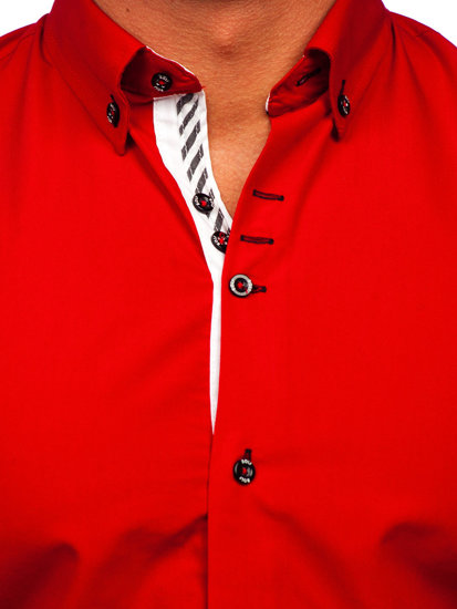 Men's Elegant Long Sleeve Shirt Red Bolf 5796-1