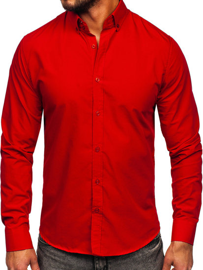 Men's Elegant Long Sleeve Shirt Red Bolf 5821-1
