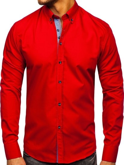 Men's Elegant Long Sleeve Shirt Red Bolf 8838-1
