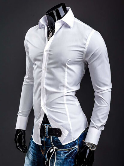 Men's Elegant Long Sleeve Shirt White Bolf 1703A