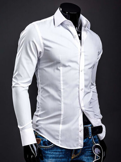 Men's Elegant Long Sleeve Shirt White Bolf 1703A
