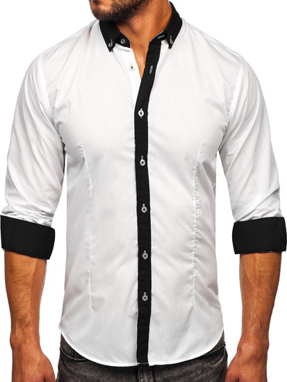 Men's Elegant Long Sleeve Shirt White Bolf 21750