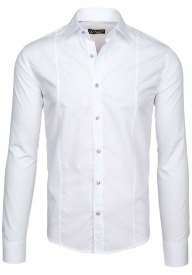 Men's Elegant Long Sleeve Shirt White Bolf 4705G