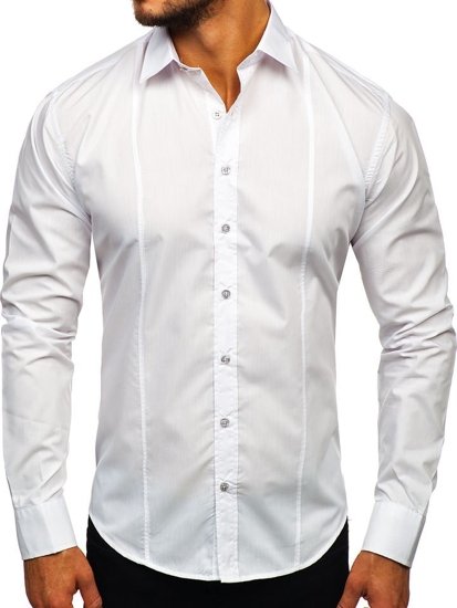 Men's Elegant Long Sleeve Shirt White Bolf 4705G