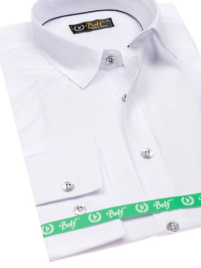 Men's Elegant Long Sleeve Shirt White Bolf 5792