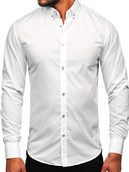 Men's Elegant Long Sleeve Shirt White Bolf 5821-1