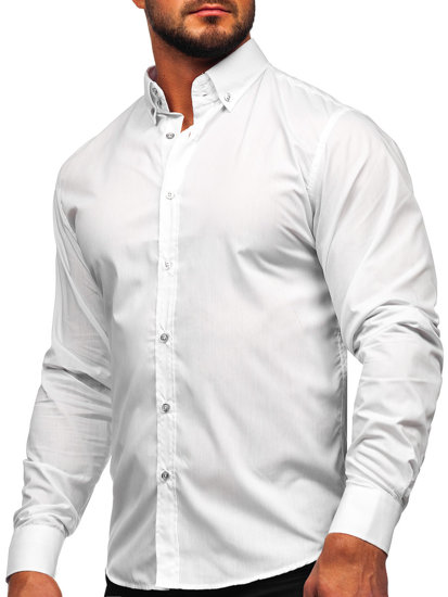 Men's Elegant Long Sleeve Shirt White Bolf 5821-1