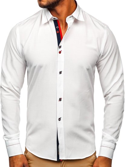 Men's Elegant Long Sleeve Shirt White Bolf 5826