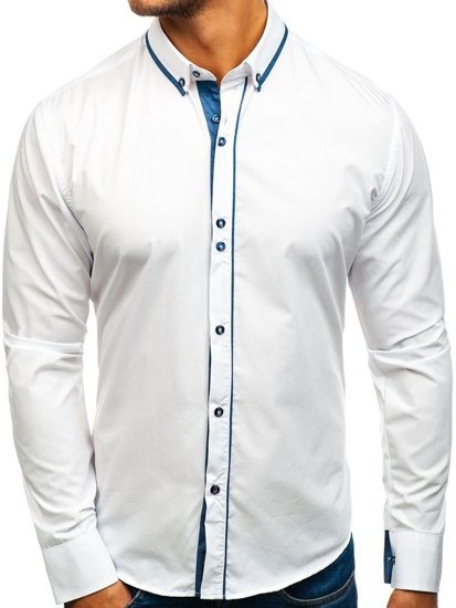 Men's Elegant Long Sleeve Shirt White Bolf 8823