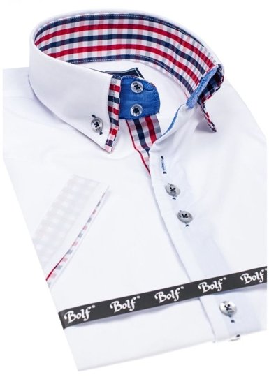 Men's Elegant Shirt Sleeve Shirt White Bolf 3507