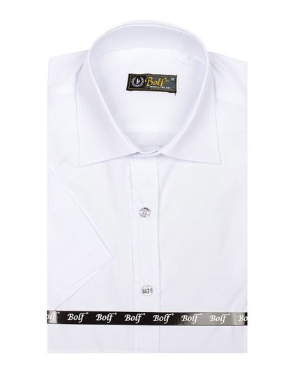 Men's Elegant Short Sleeve Shirt White Bolf 7501