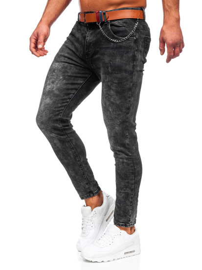 Men's Jeans Regular Fit with Belt Black Bolf TF090
