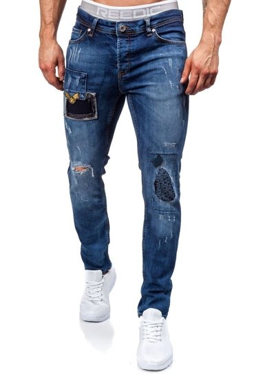 Men's Jeans Slim Fit Navy Blue Bolf 302