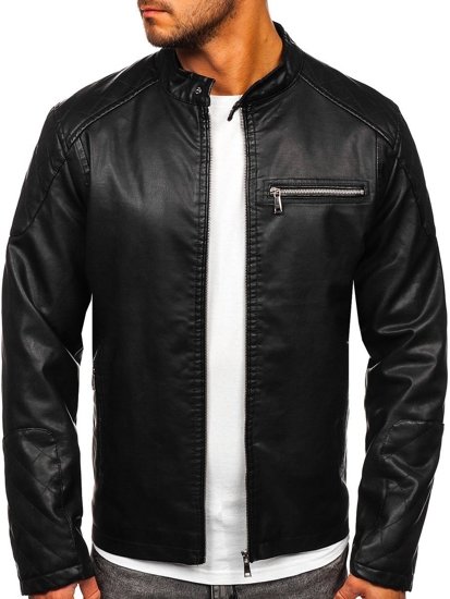 Men's Leather Jacket Black Bolf 1151