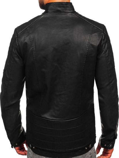 Men’s Leather Jacket Black Bolf EX229