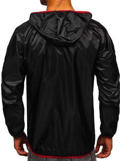 Men's Lightweight Windbreaker Jacket with hood Black Bolf 5060