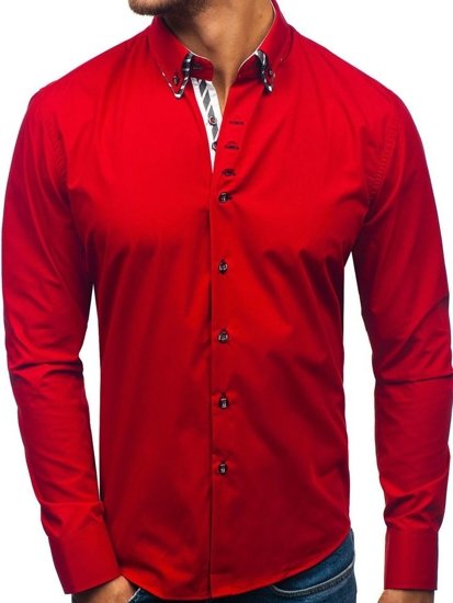 Men's Long Sleeve Shirt Red Bolf 3762