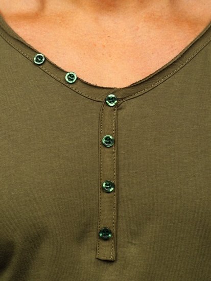 Men's Plain Long Sleeve Top Khaki Bolf 5059