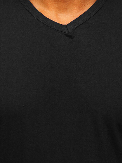 Men's Plain V-neck T-shirt Black Bolf 192131