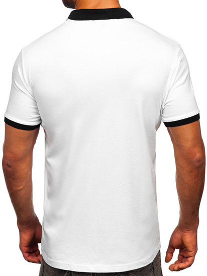 Men's Polo shirt White-Black Bolf 0003